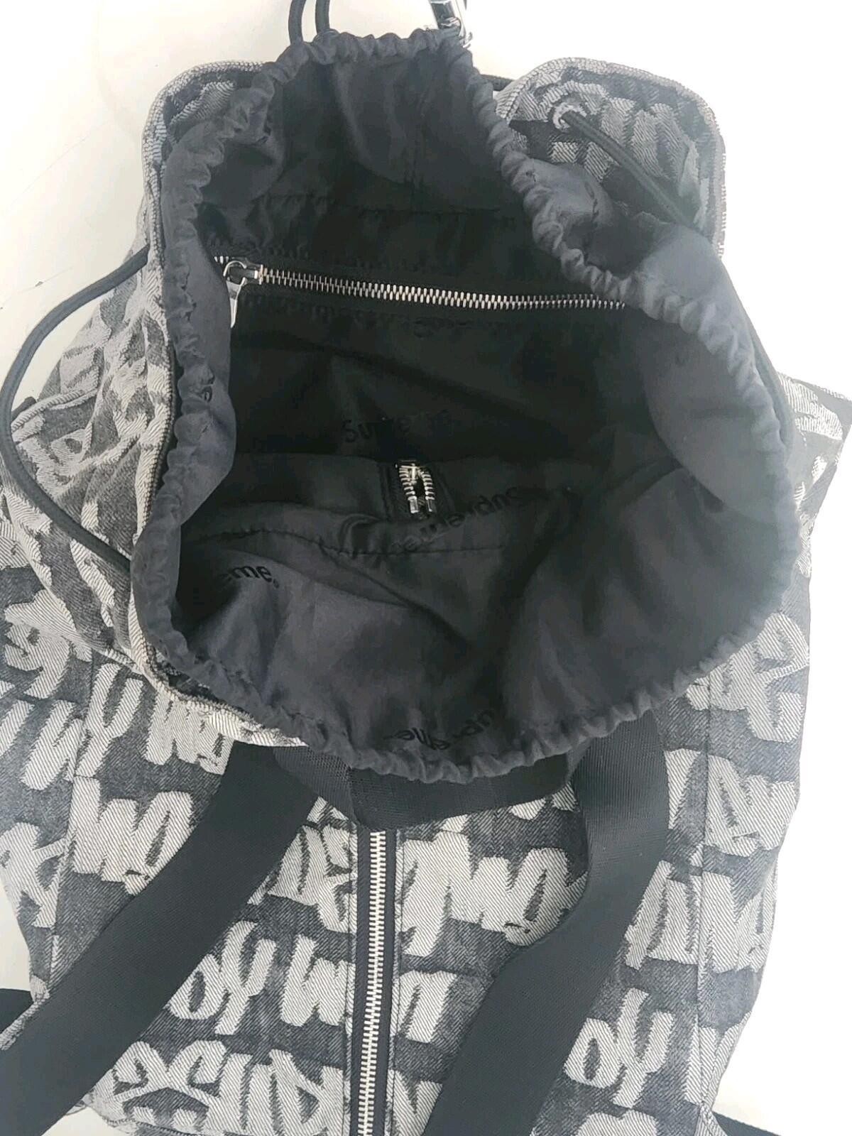 SS22 Supreme Fat Tip Jacquard Denim Backpack bag Black Rucksack