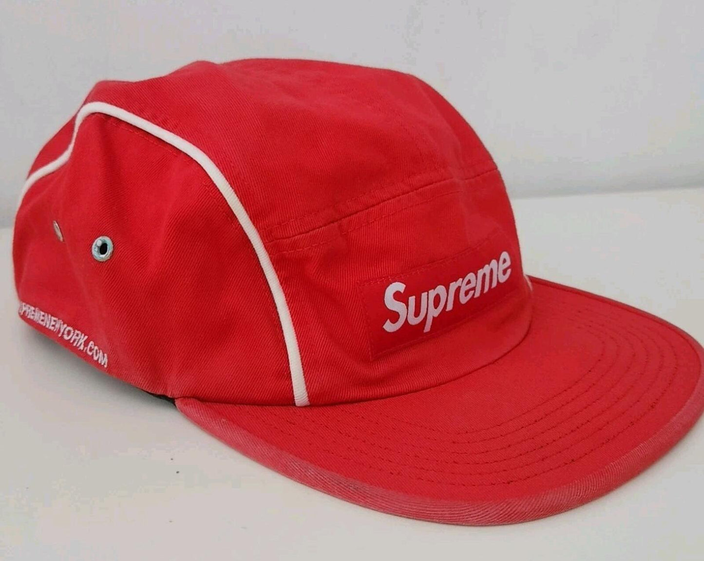 FW18 Supreme Piping Camp Cap Red