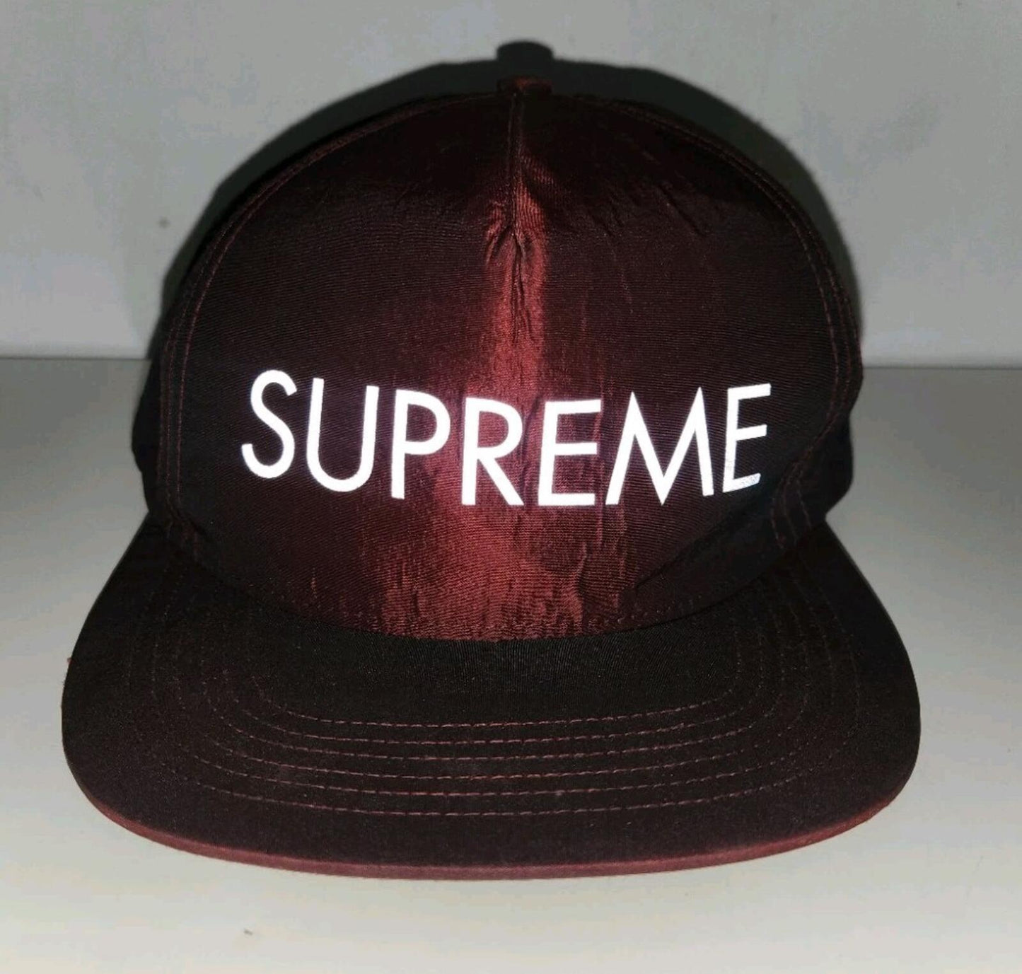 FW13 Supreme Iridescent 5- Panel Starter Cap Reflective Hat Rare Vintage 2013