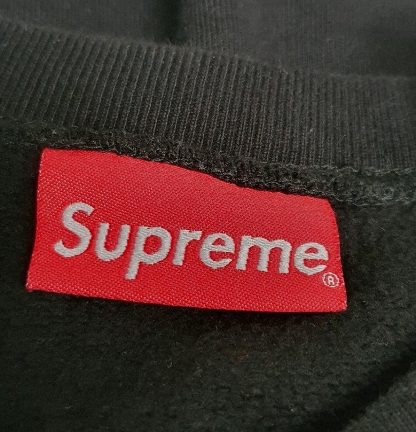 FW20 Supreme Big Arc Crewneck chenille logo Black size L Large sweatshirt