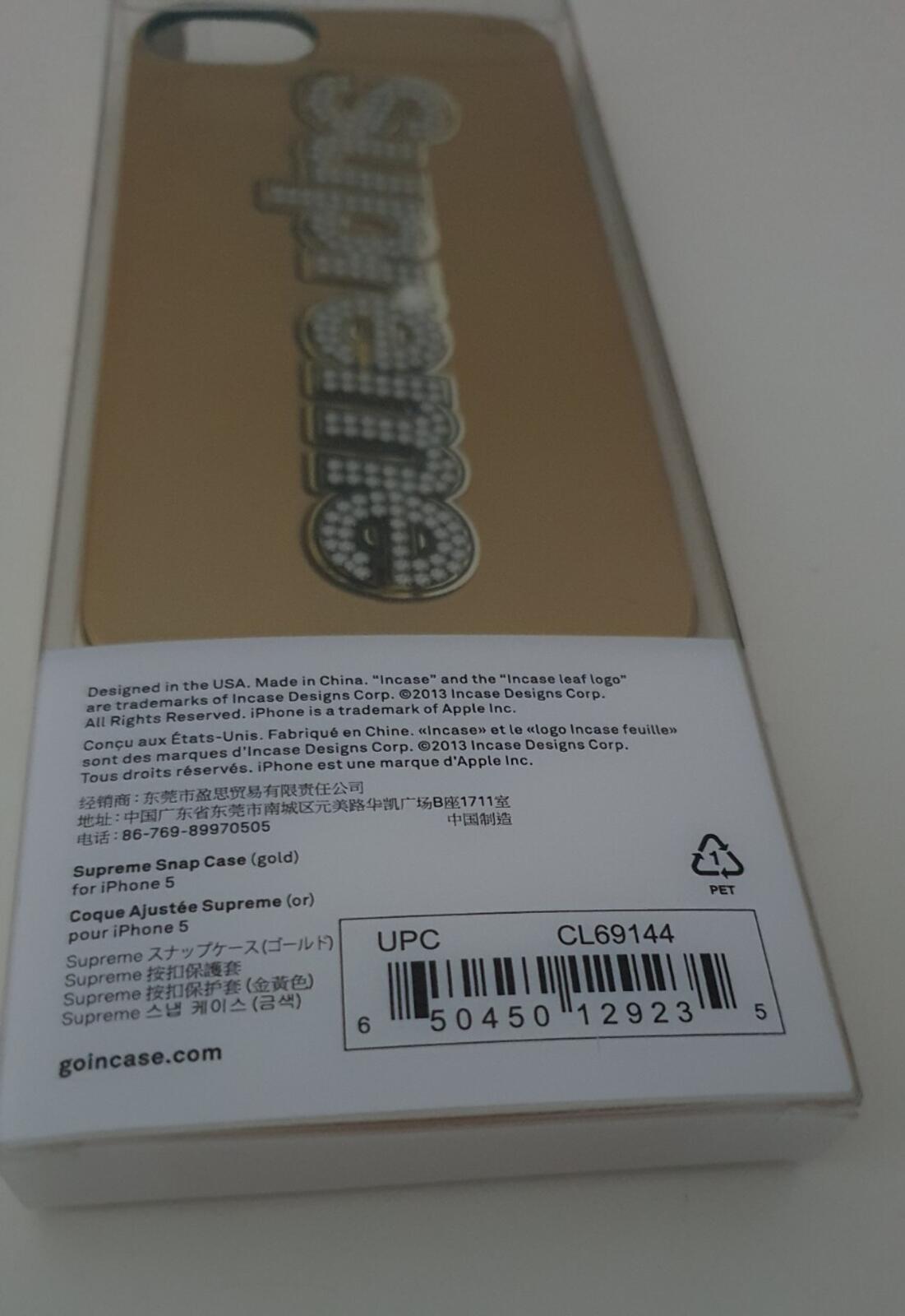 SS13 Supreme x Incase Bling Logo iPhone 5 case gold New Rare Accessory Vintage