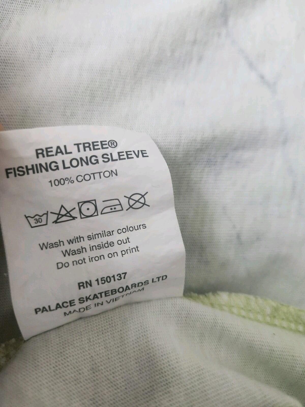 SS19 Palace Realtree Fishing Long Sleeve T-shirt Green Tee Top Size M Medium