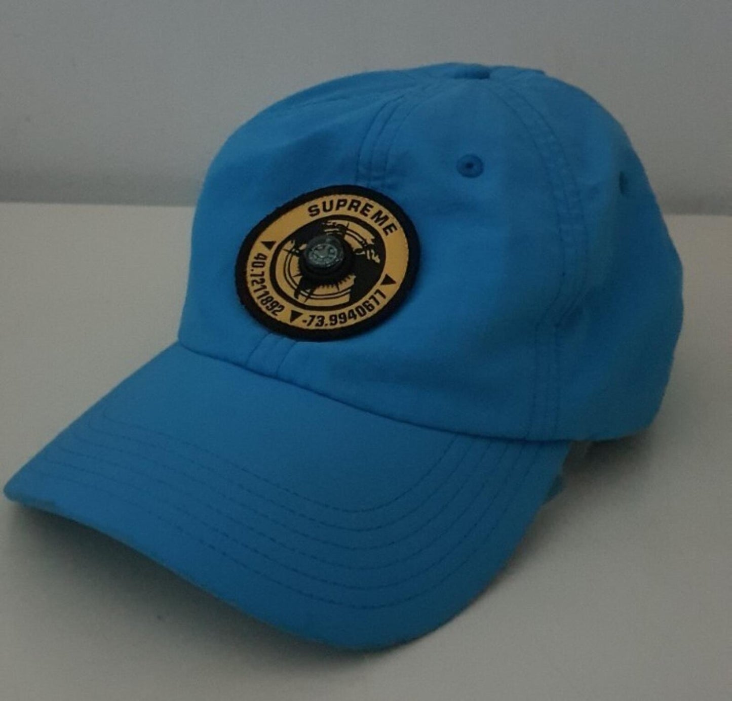 SS21 Supreme Compass 6-panel Cap Cyan Water Resistant
