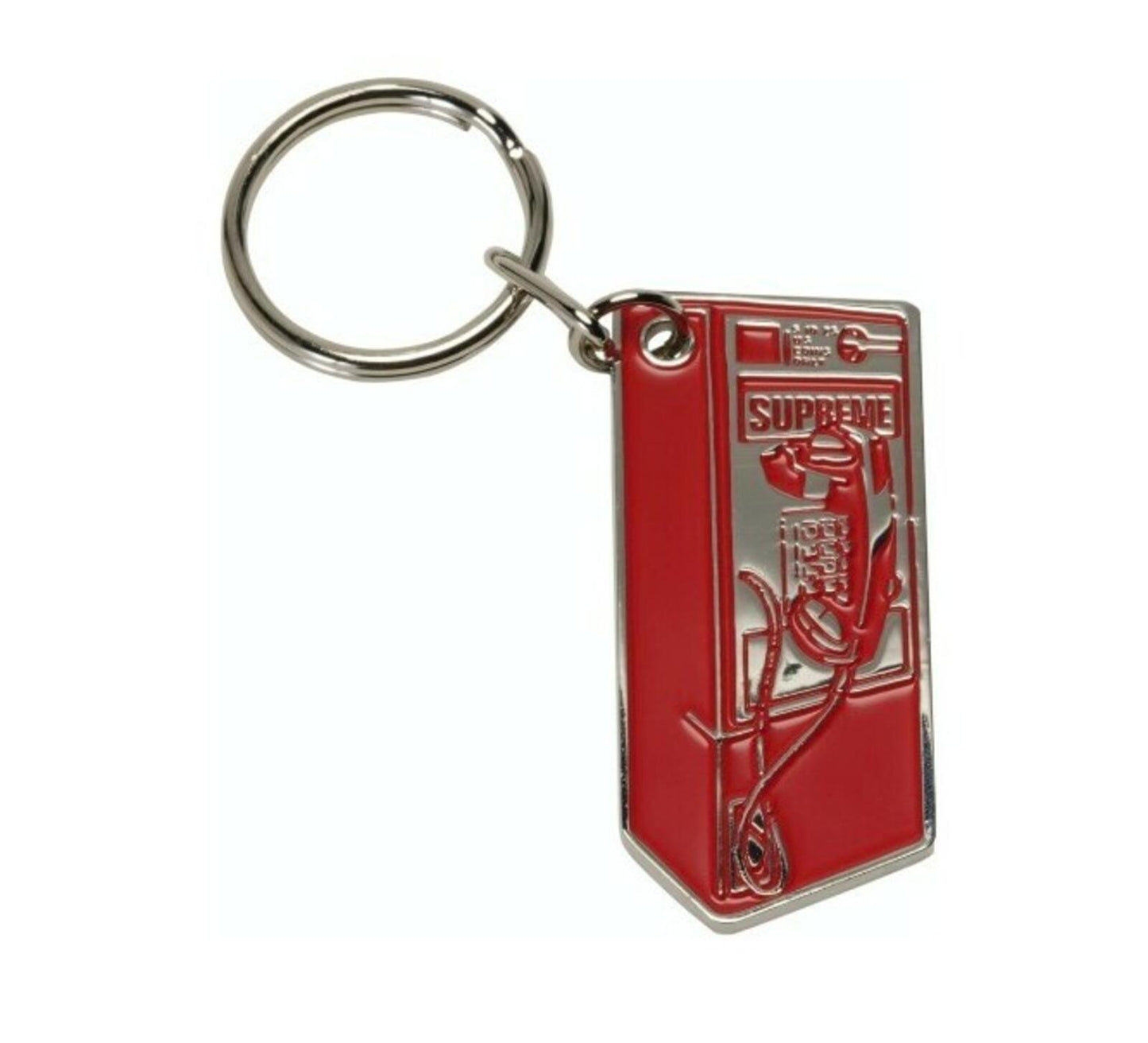 2x FW18 Supreme payphone keychains keyrings small box logo blue red Accessory