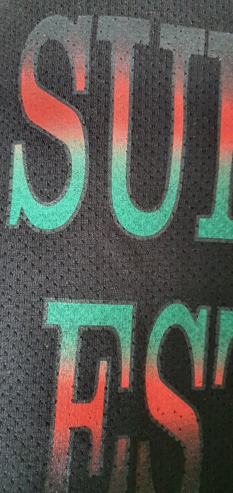 SS20 Supreme Cotton Mesh Gradient Logo Top Black Tee Size M