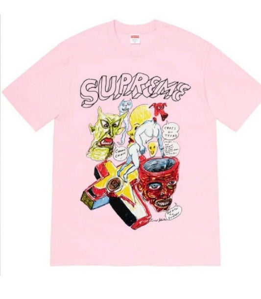 SS20 Supreme x Daniel Johnston tee Light pink T-shirt L large New and unopened