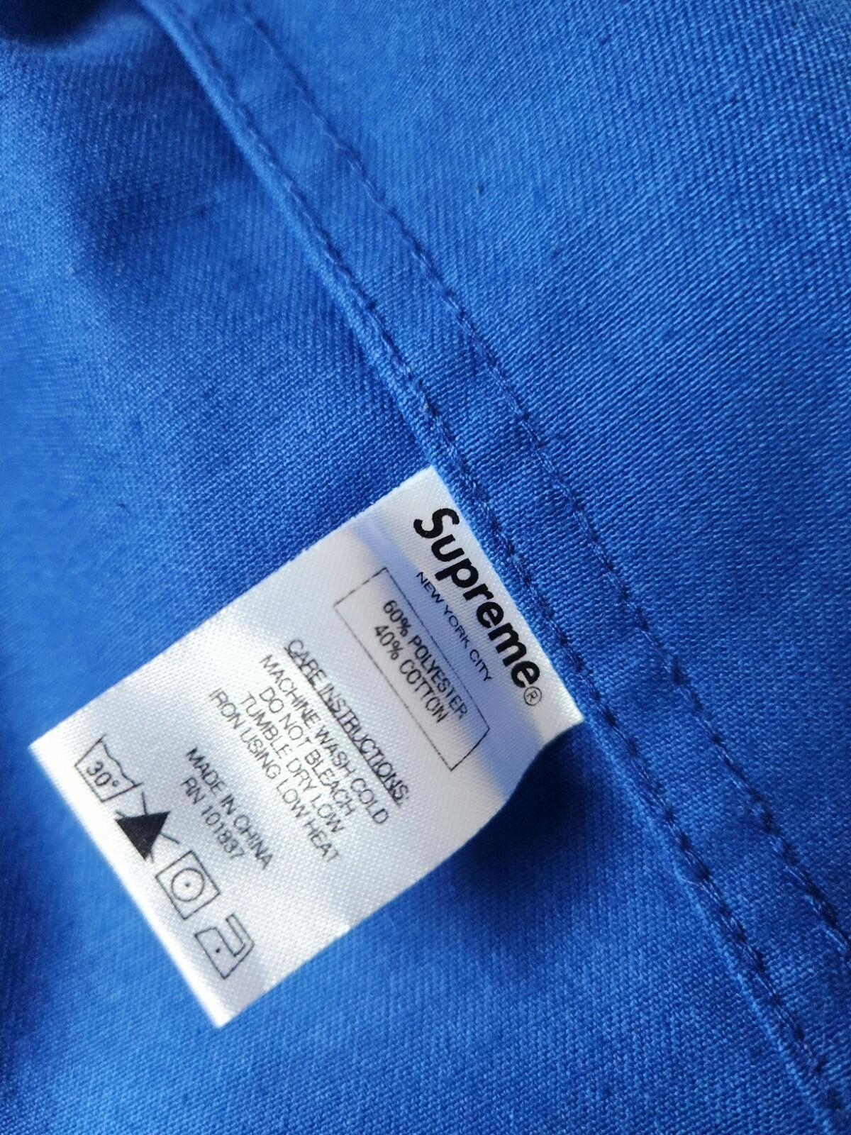 FW13 Supreme Hooded Twill Shirt Blue Size M