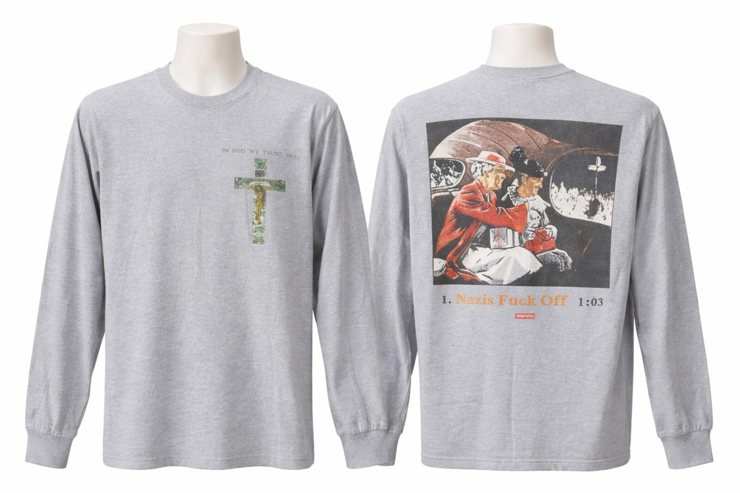 SS14 Supreme x Dead Kennedys L/S Tee Heather Grey Größe M