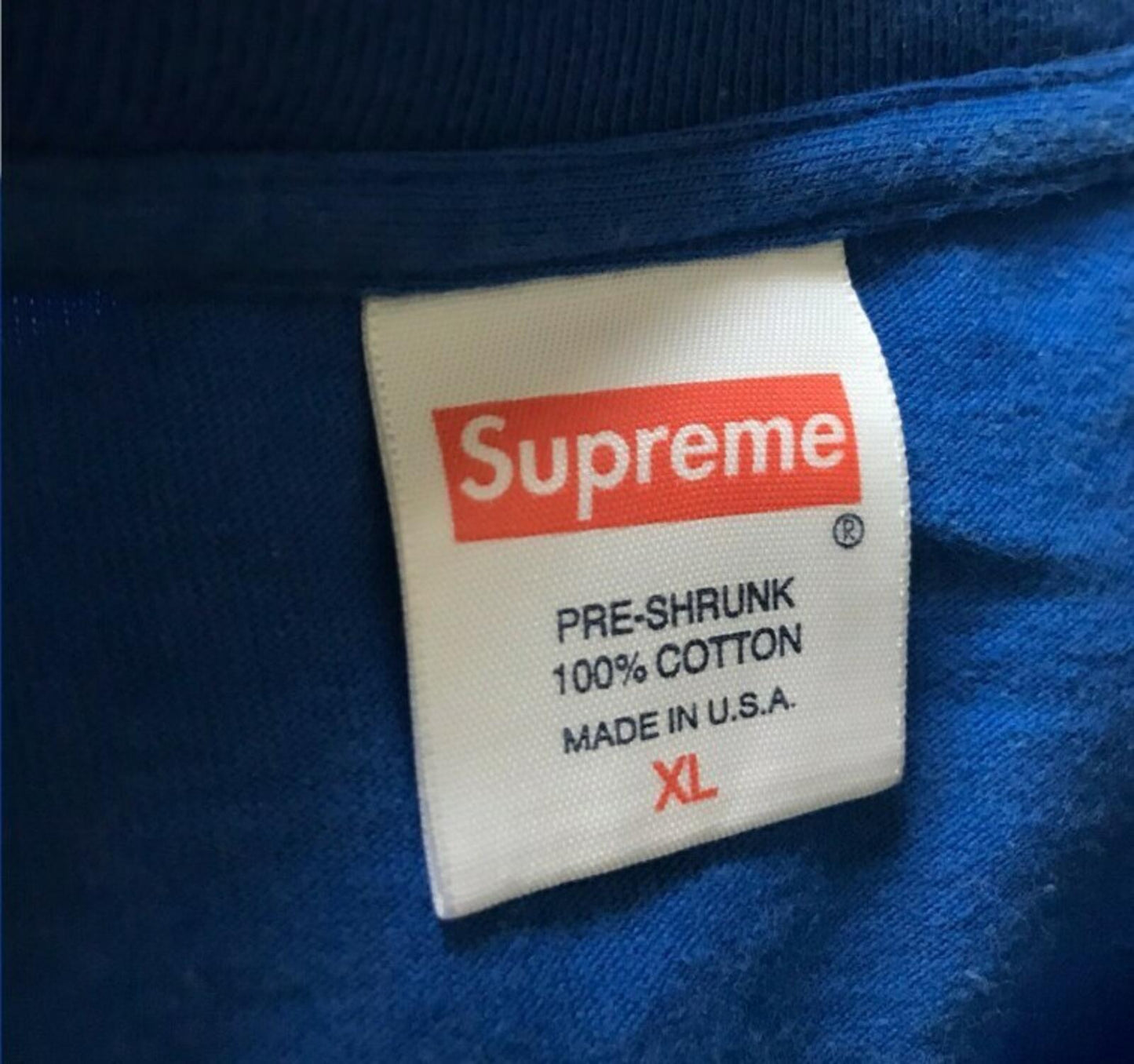FW14 Supreme Stalion Langarm-T-Shirt Blau Größe XL