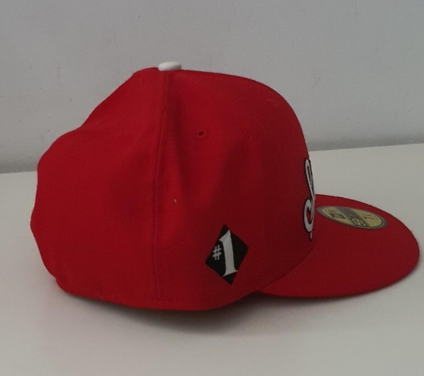 SS12 Supreme NO 1 Script New Era 59fifty fitted cap size 7 1/8 Red hat Vintage