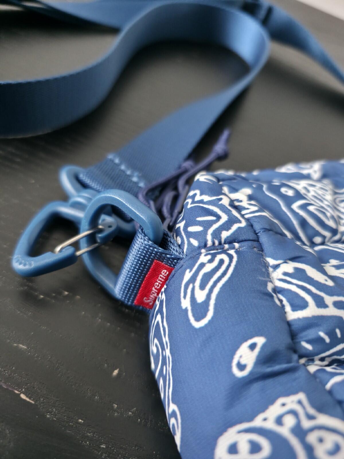 FW22 Supreme Puffer Side Bag Shoulder Blue Paisley Water Resistant