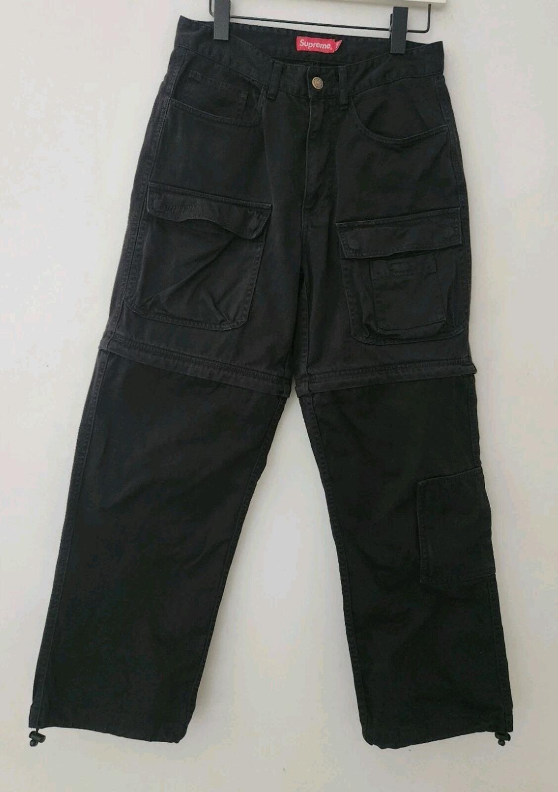 FW21 Supreme Zip-Off Utility Pant Black Trousers Shorts Size 30 W30 L30 S Small