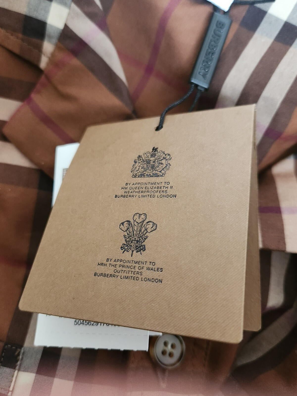 BURBERRY London Camp Collar Logo Embroidered Checked Cotton Shirt RRP £525 Brown