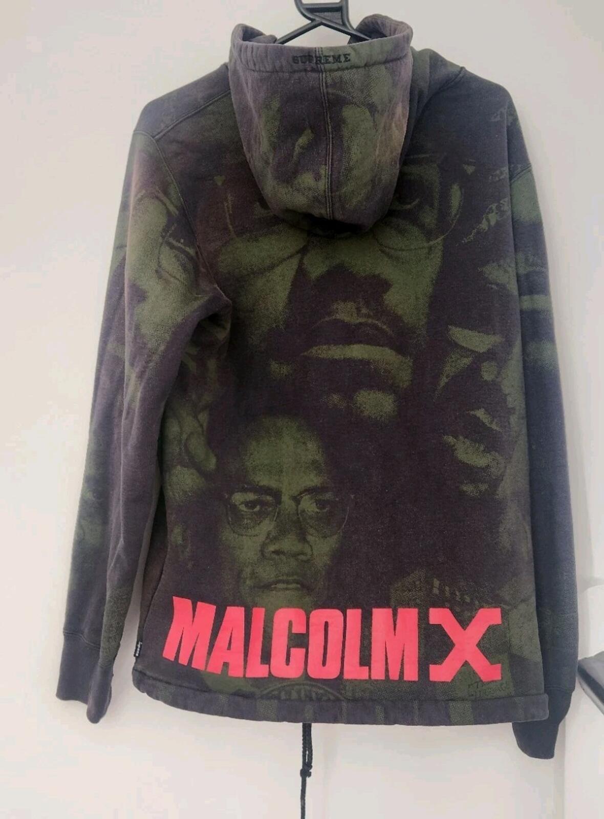 SS15 Supreme x Malcolm X Hooded Sweatshirt Size M BLEACHED