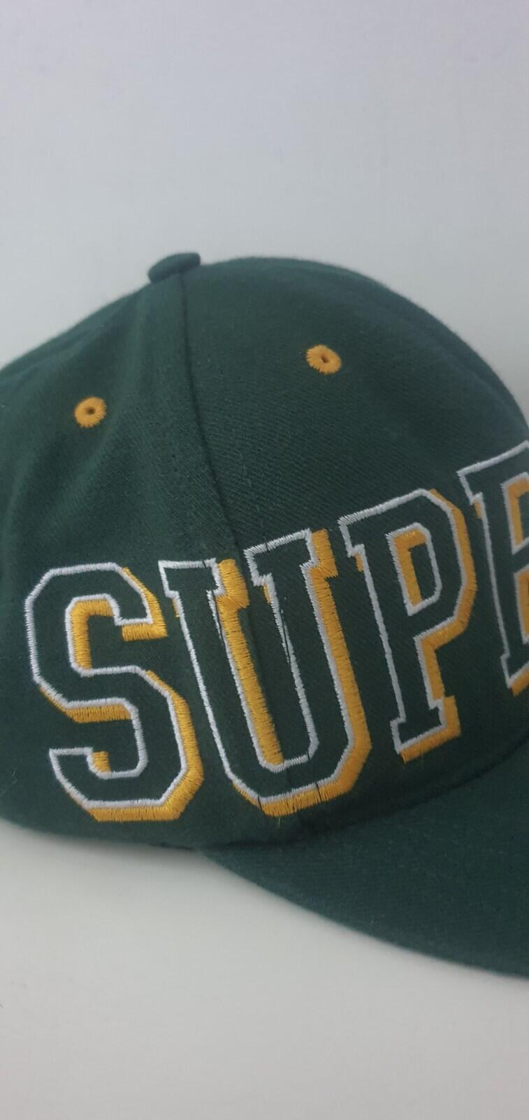 FW13 Supreme Banner 5-panel Hat Dunkelgrün Cap Vintage Sehr Selten 2013 ASAP ROCKY