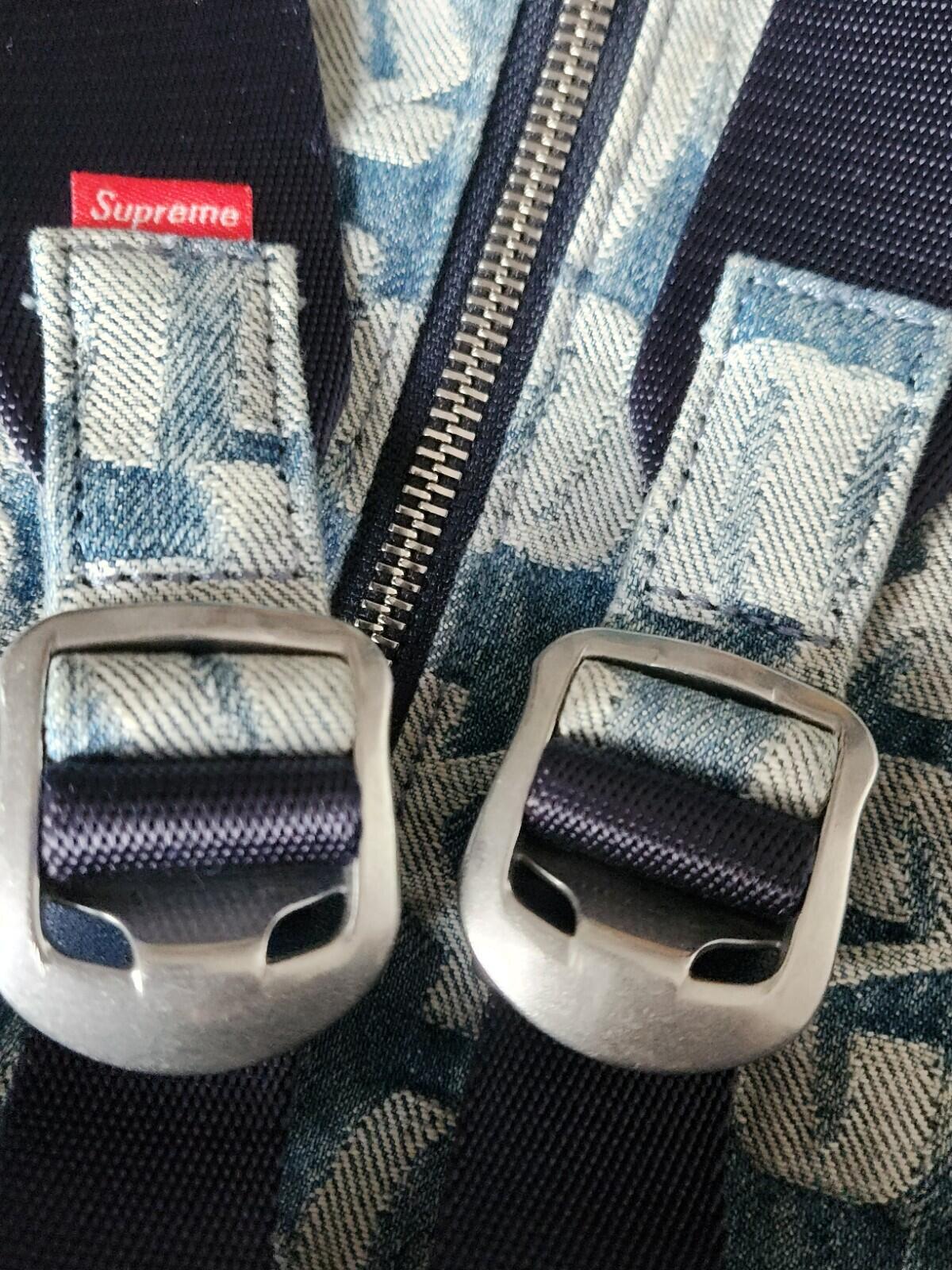 SS22 Supreme Fat Tip Jacquard Denim Backpack bag Blue