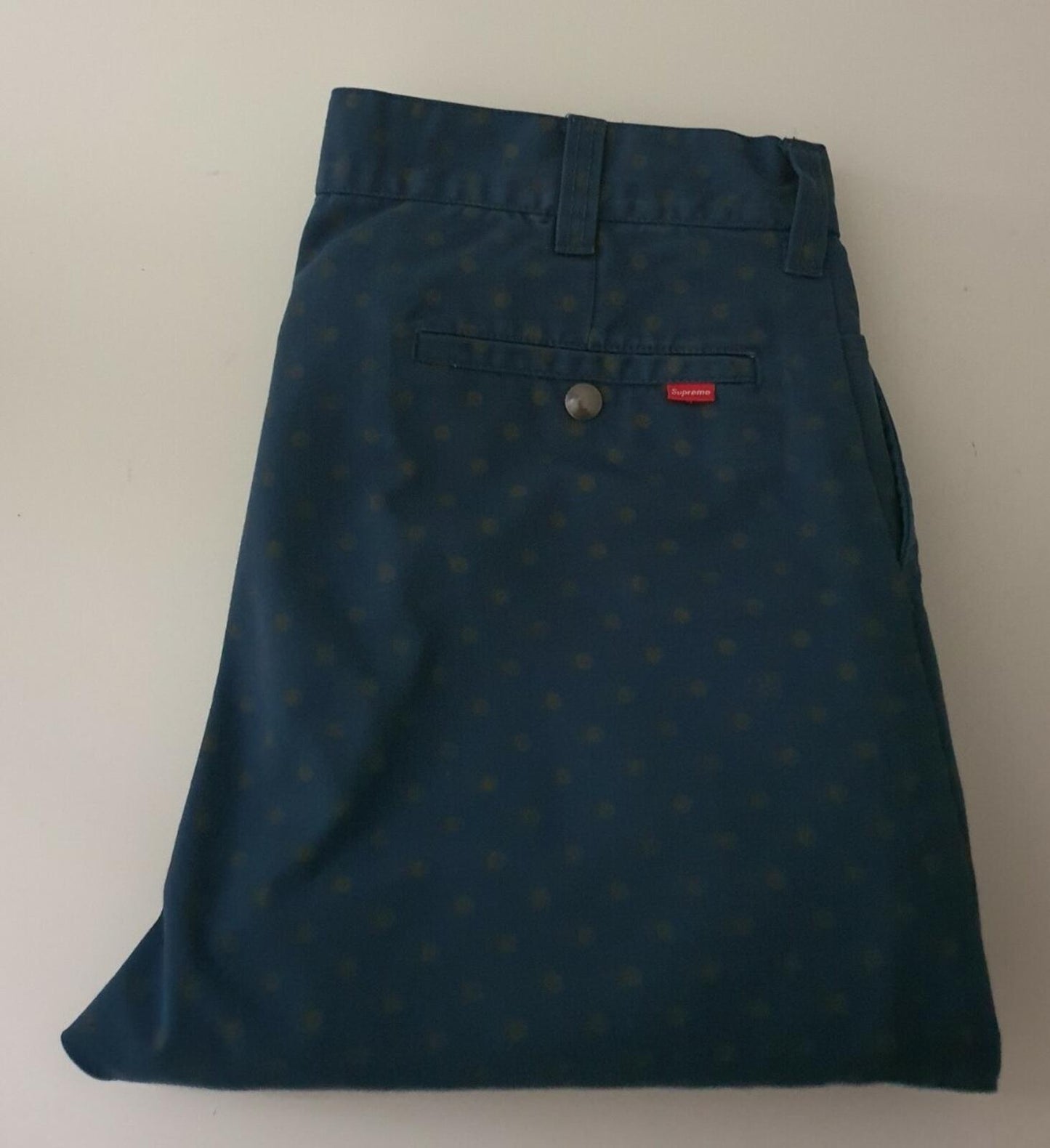 FW18 Supreme Work Pant Light Navy Polka Dot Size 32 W32 L30