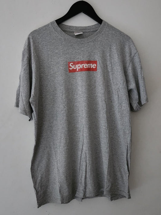 SS03 Supreme Box Logo Tee Red On Grey Size L