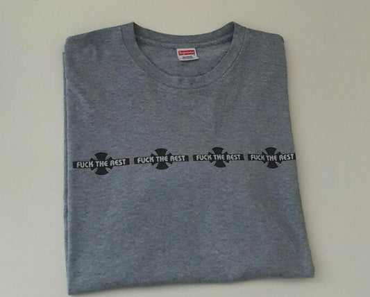FW15 Supreme x Independent Fuc* The Rest heather grey tee XL T-shirt Made In USA