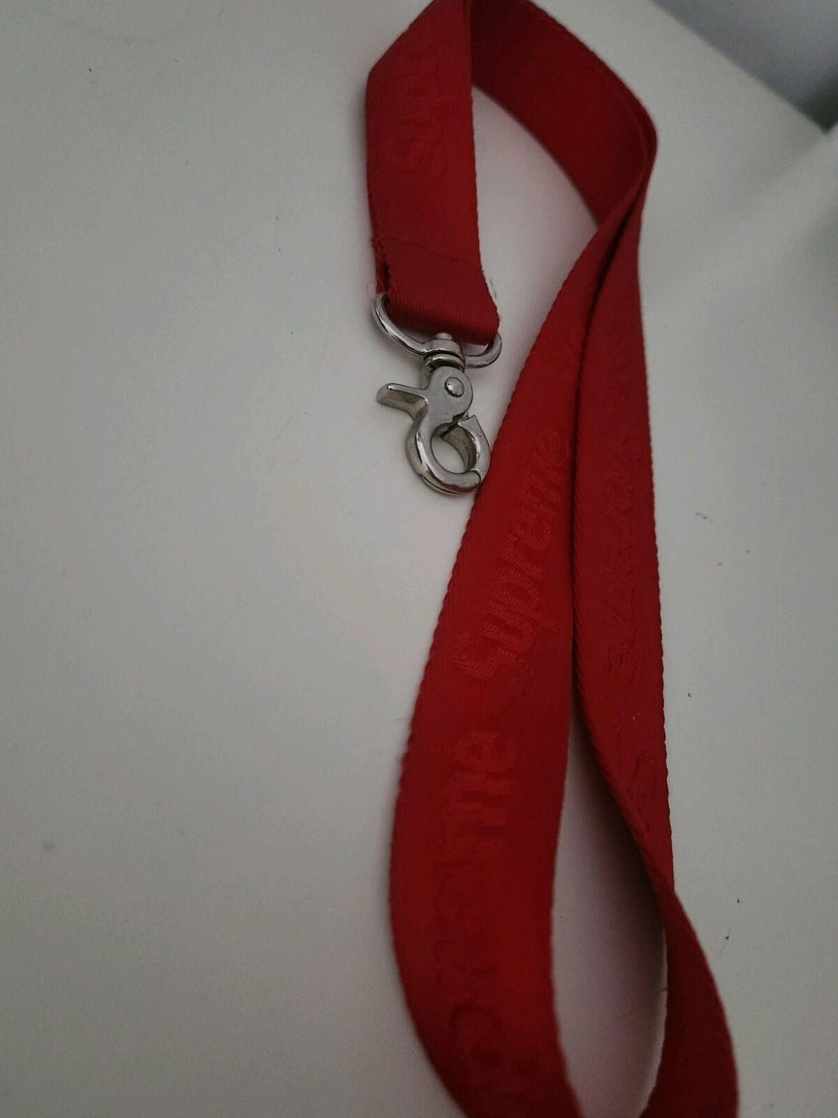 SS16 Supreme Nylon Lanyard Keychain Red Keyring