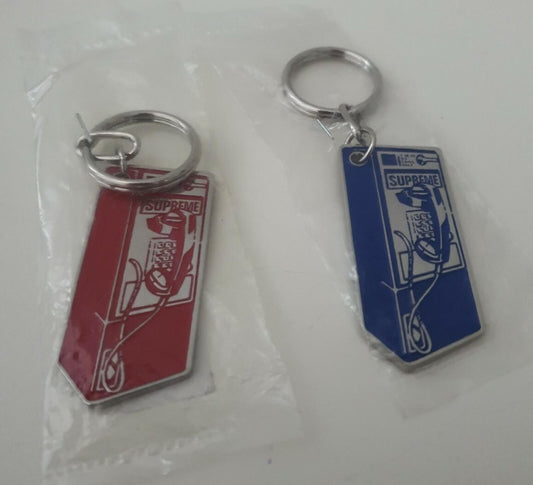 2x FW18 Supreme payphone keychains keyrings small box logo blue red Accessory