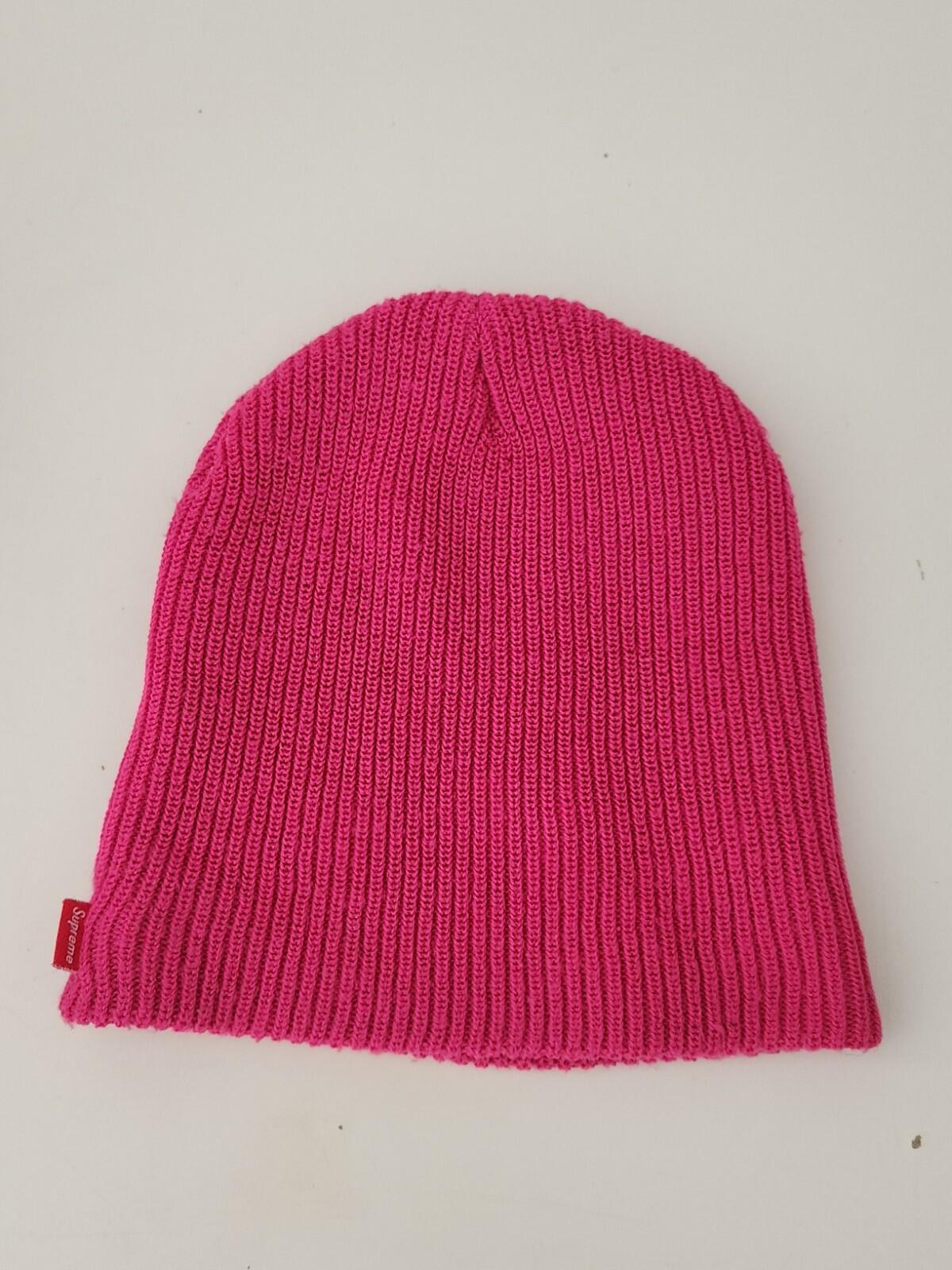 FW14 Supreme Basic beanie Vintage 2014 Pink Hat Fuschia Magenta Made In Canada