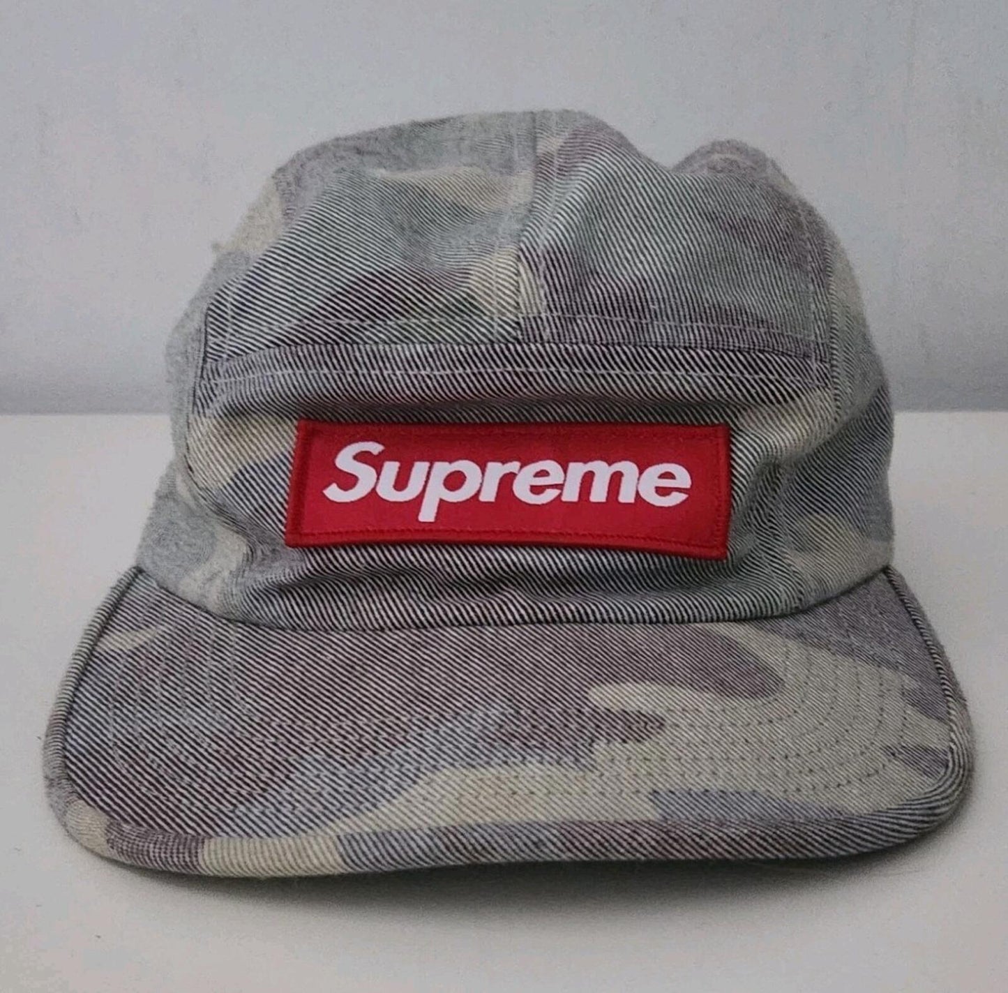 SS19 Supreme Washed Out Camo Camp Cap Hat