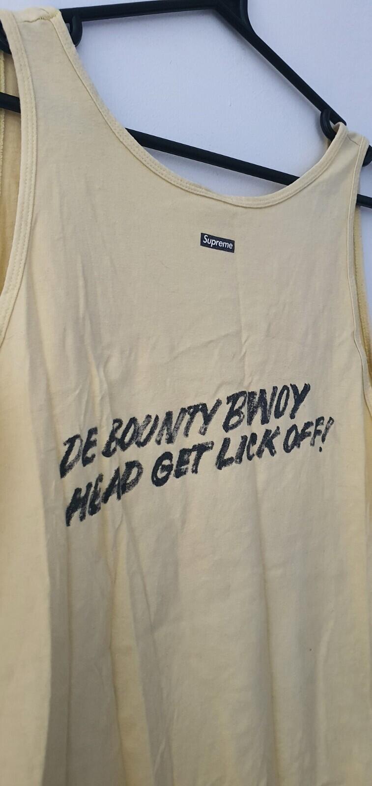 SS16 Supreme Barring Levy Jah Life Bounty Hunter Tank Top yellow tee T-shirt XL