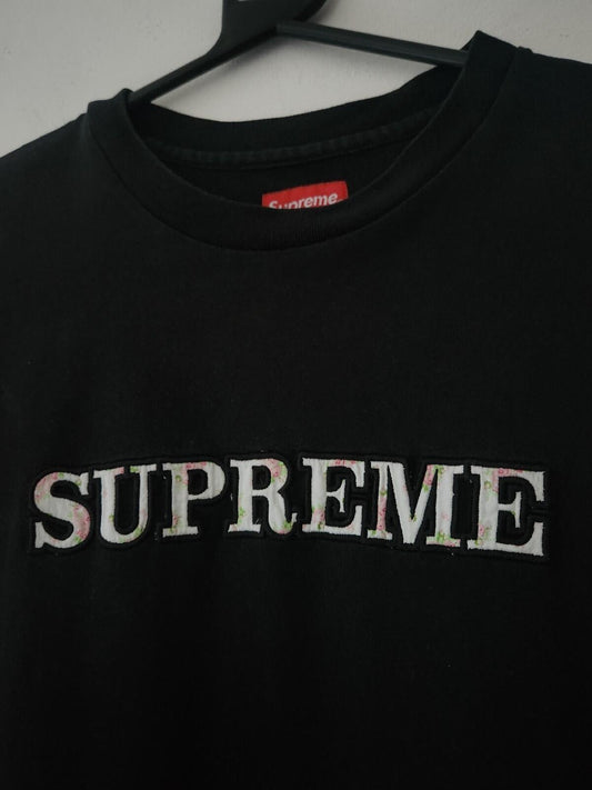 FW18 Supreme Floral Logo camiseta talla M mediana negra