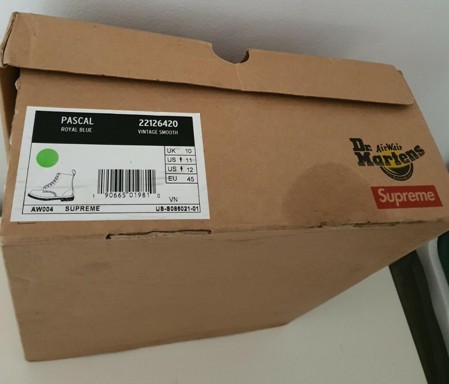 FW16 Supreme Undercover Dr. Martens 8-Eye anarchy blue boots UK 10 EUR 45 US 11