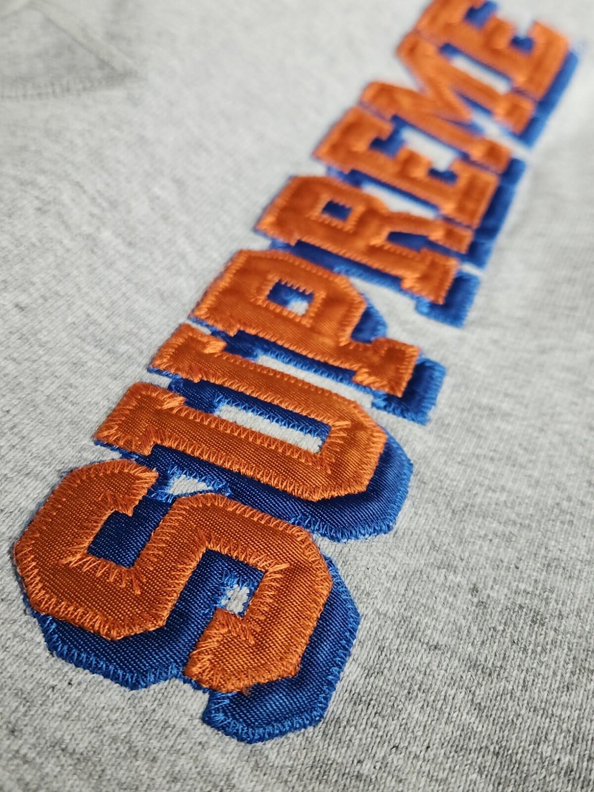 1996 Supreme Crewneck Medium Grey Sweatshirt Orange Blue Logo Vintage Grail