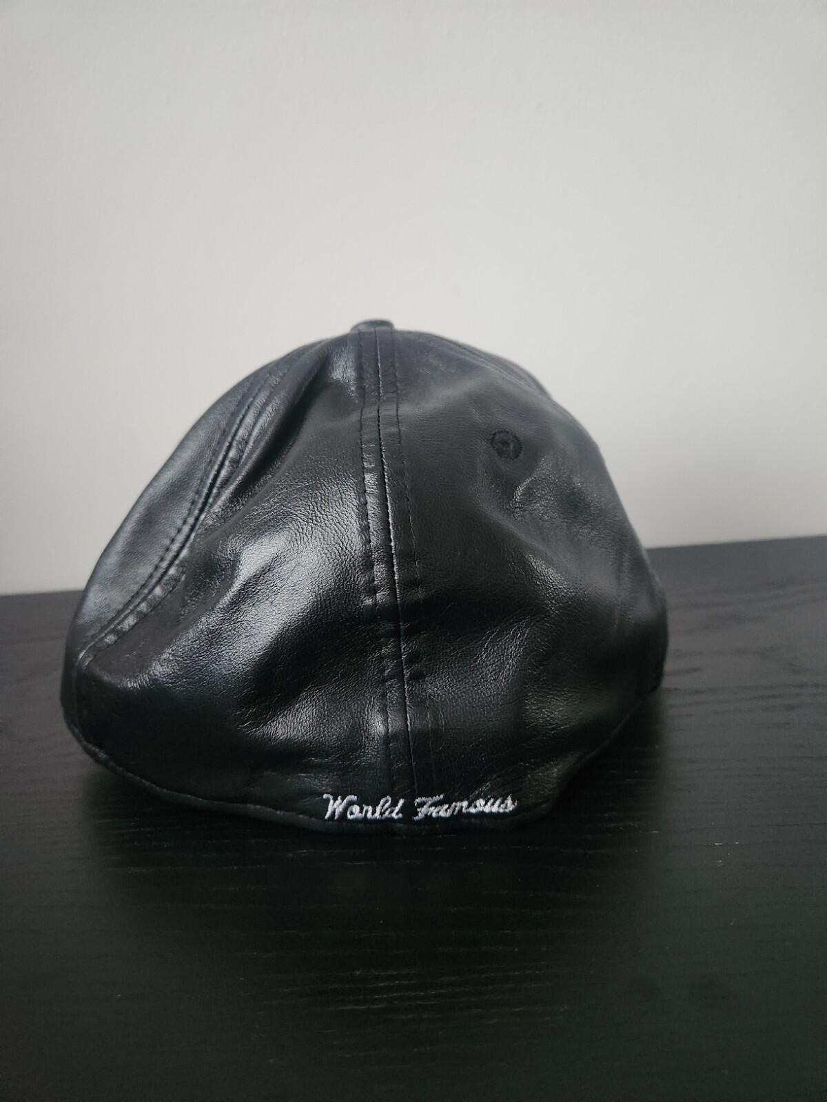 FW15 Supreme Leather Box Logo New Era Hat Black Cap size 7 3/8 Vintage 2015