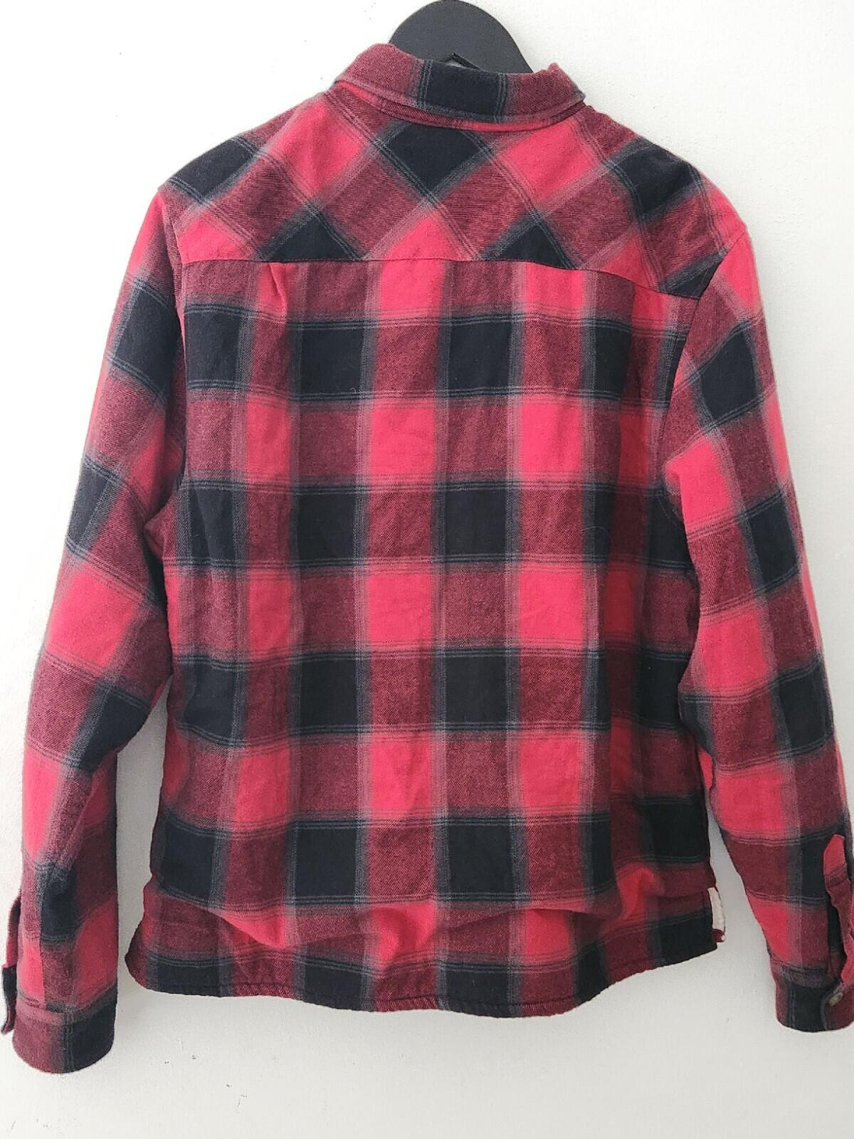 FW17 Supreme Buffalo Plaid Sherpa Lined Chore Shirt Size M Medium Red