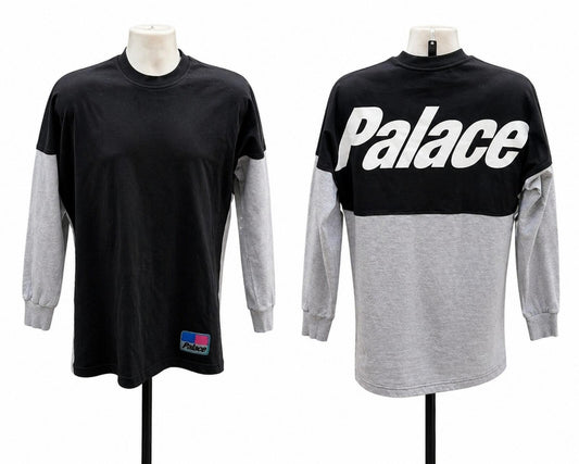SS18 Palace Skateboards Splitter Camiseta Manga Larga Negra Talla S