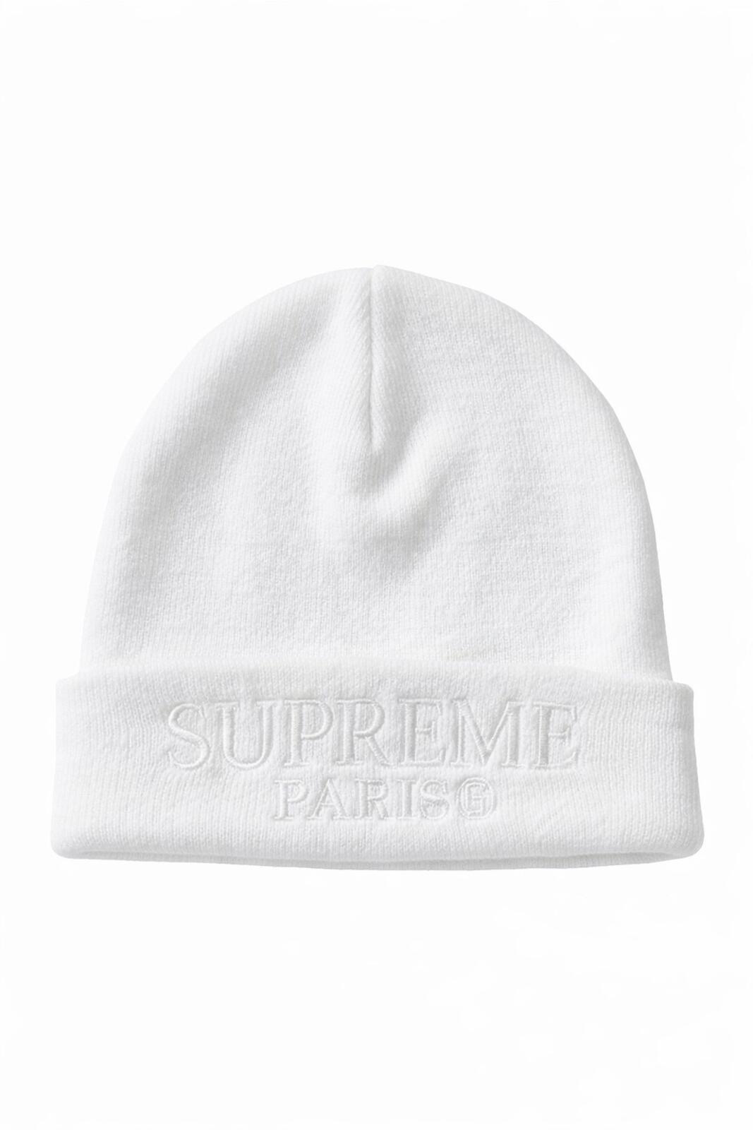 SS19 Supreme Tonal Logo Beanie White
