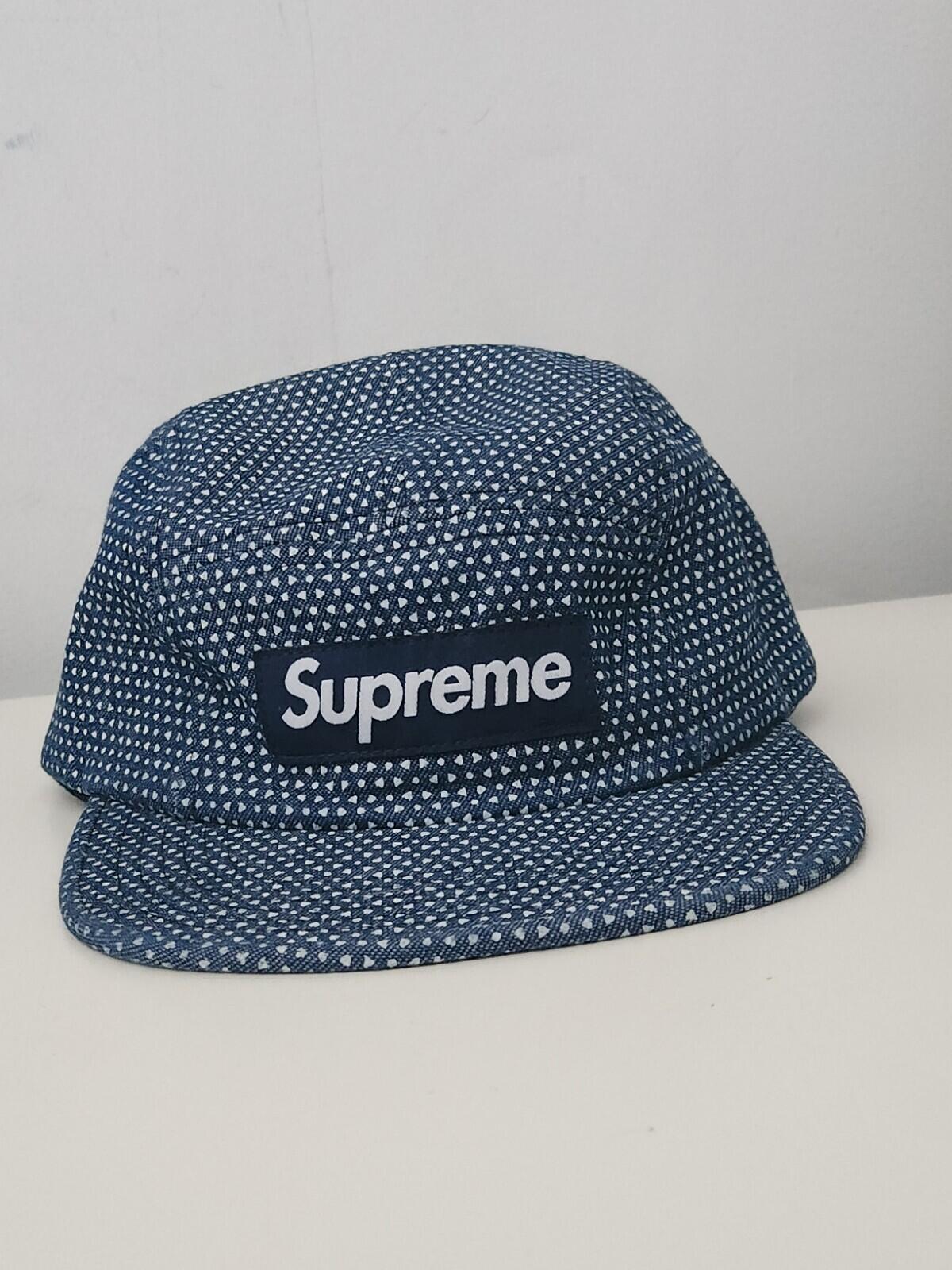 SS12 SUPREME Foulard Camp Cap Blue Box Logo Hut Selten Vintage 2012 Punkte Dreiecke