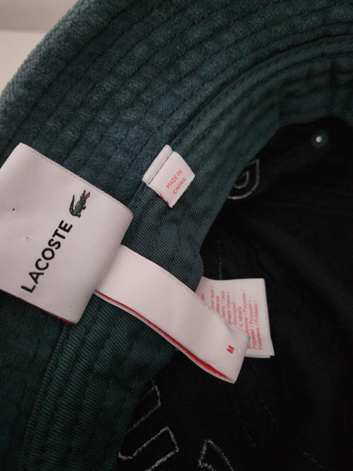 SS18 Supreme x Lacoste Velour crusher size M Medium Teal bucket hat