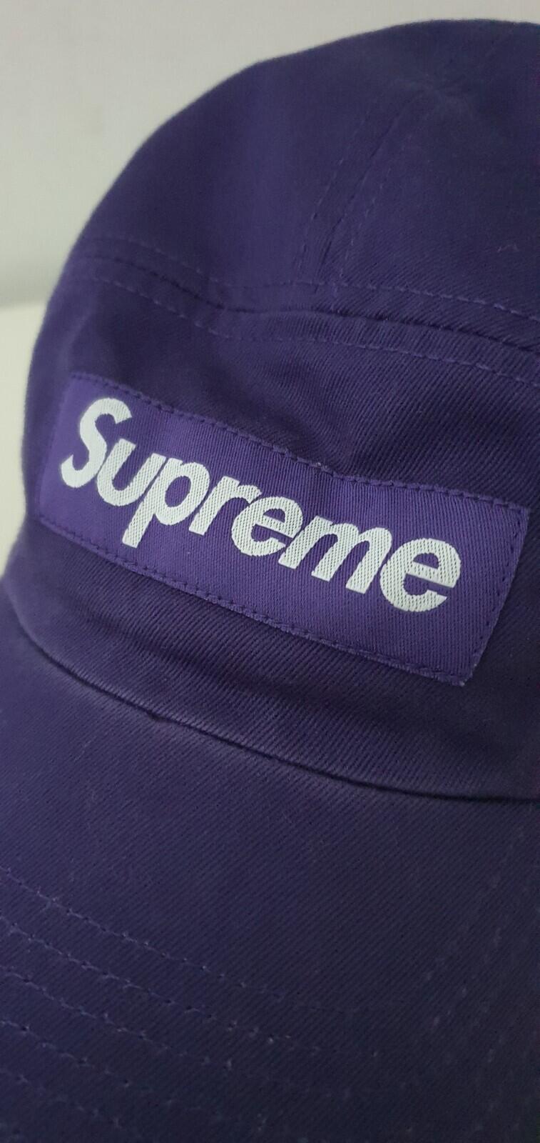 FW21 Supreme Washed Chino Twill Camp Cap Purple