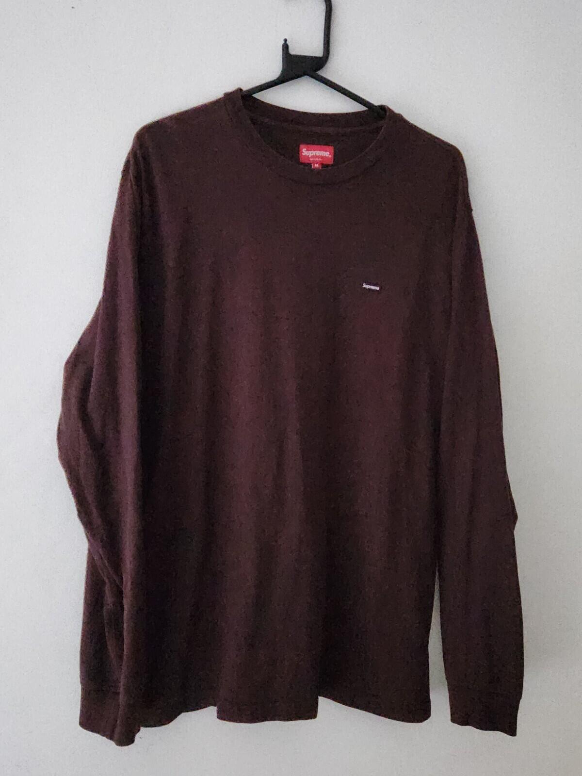 FW22 Supreme Small Box L/S Tee Brown Top size M Medium T-shirt