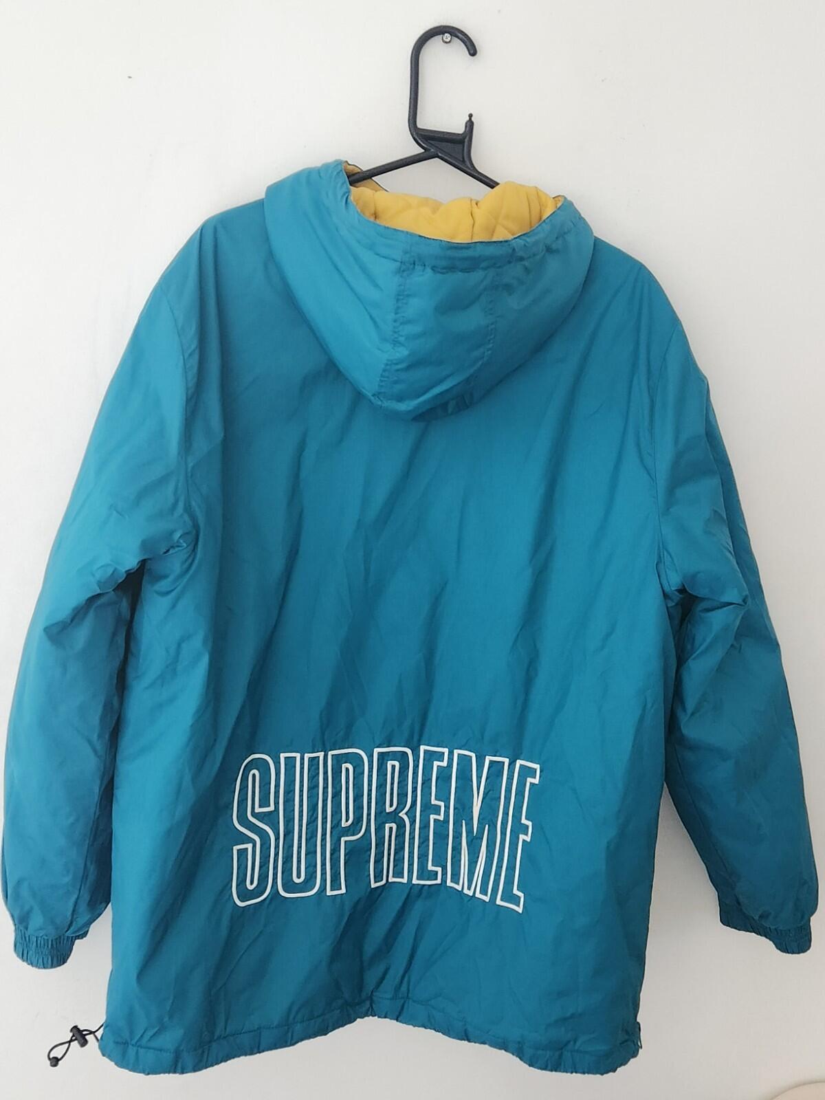 SS18 Supreme x Champion Pullover L Large Teal Jacket Nylon