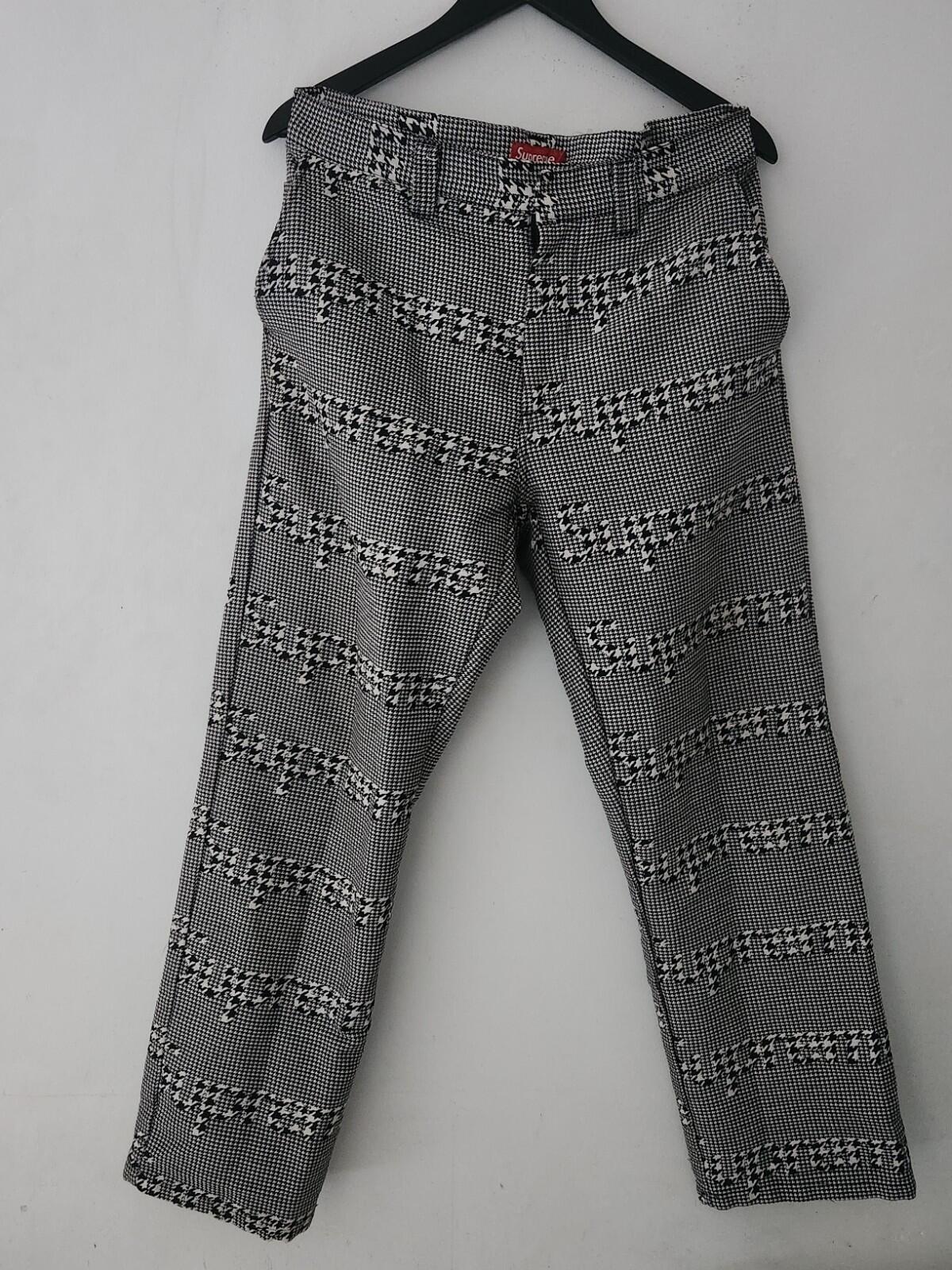 FW20 Supreme Black houndstooth work pant size 32 trousers pants W32 L32
