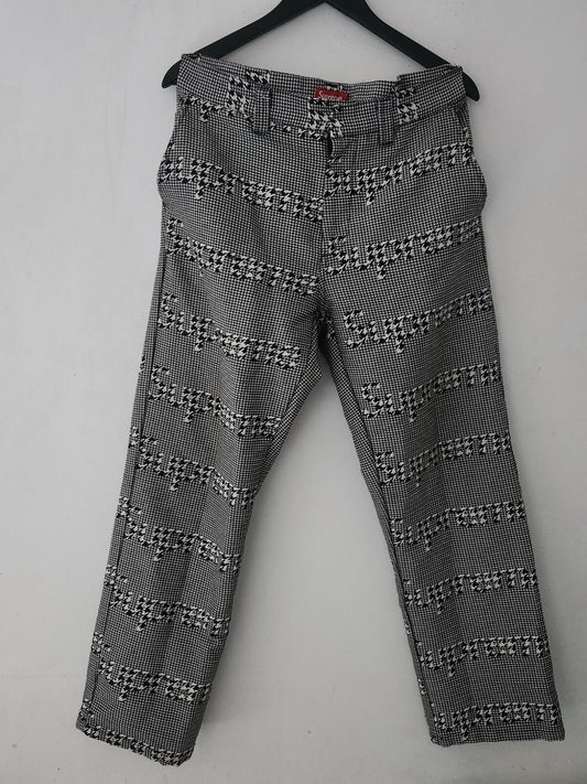 FW20 Supreme Black houndstooth work pant talla 32 pantalones W32 L32