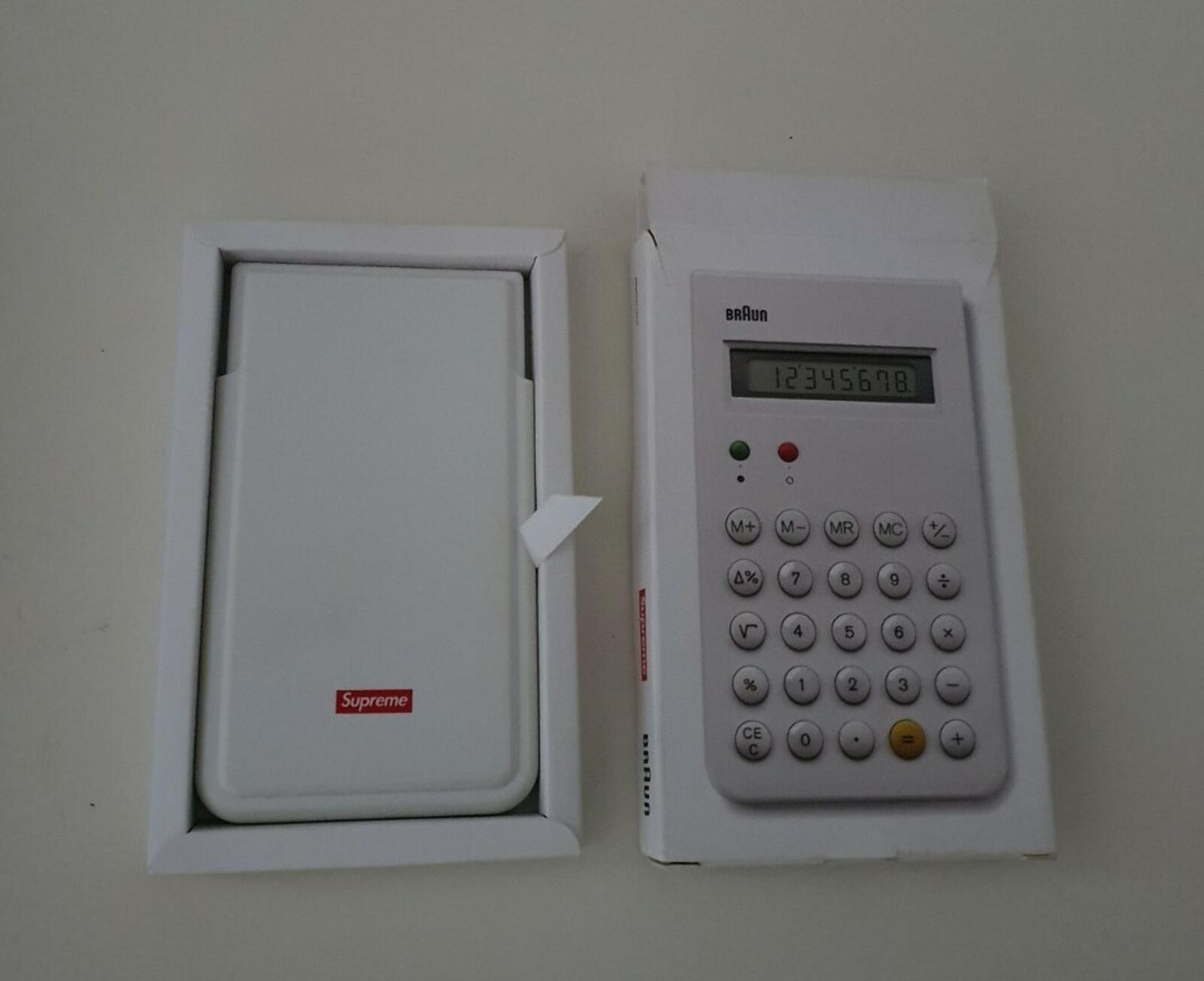 FW15 Supreme x Braun Et66 white calculator with protective slide cover Accessory