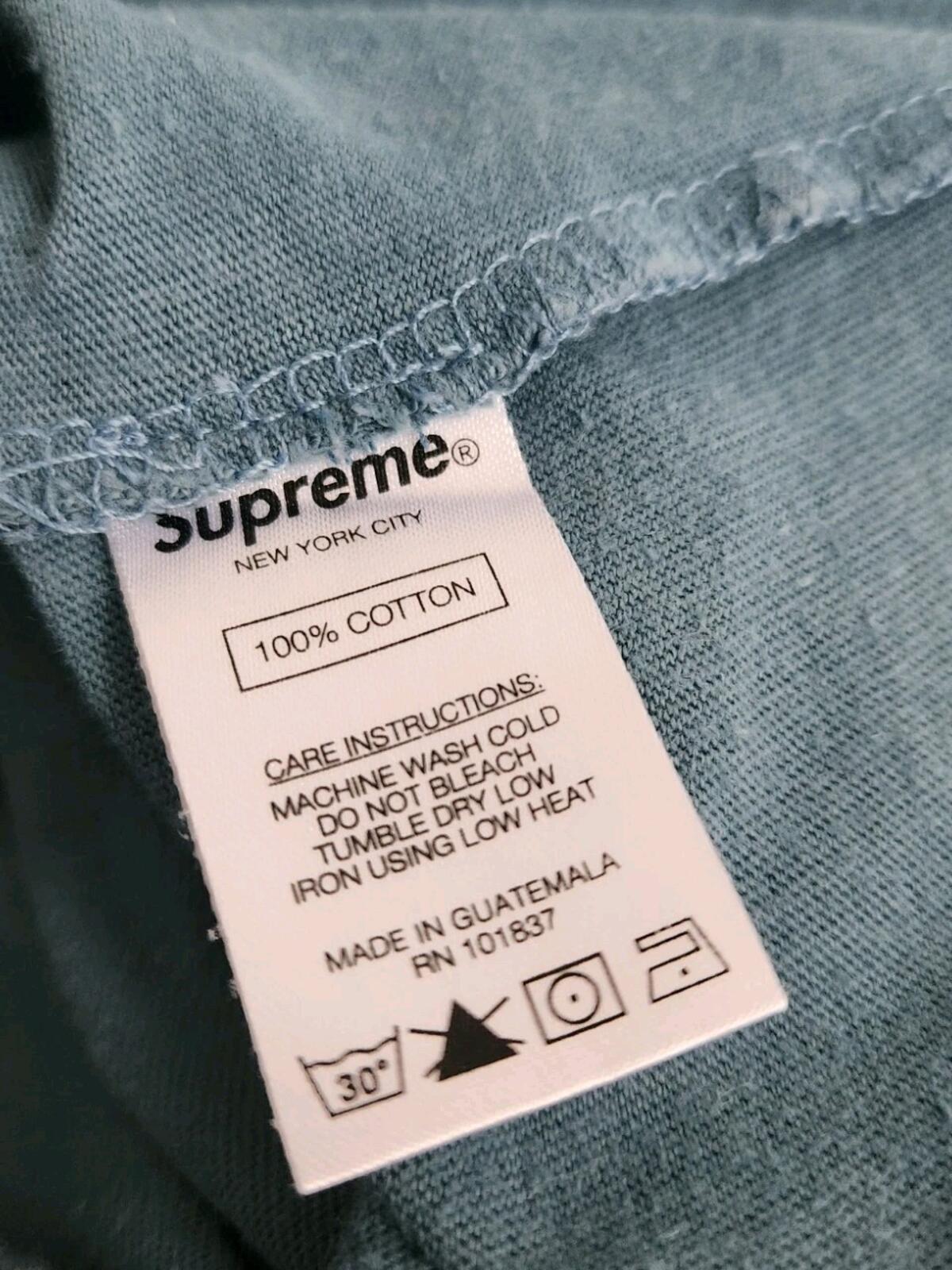 FW20 Supreme Washed S/S Tee Aqua T-shirt size M Medium blue