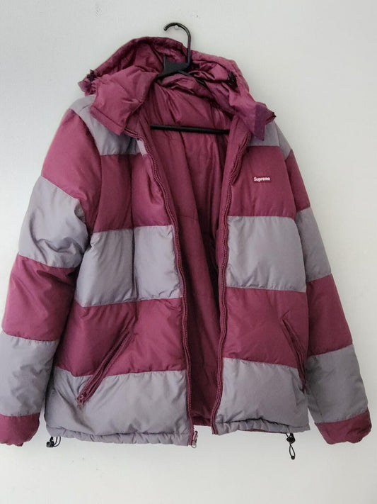 Chaqueta acolchada FW12 Supreme Reversible a rayas Talla L grande