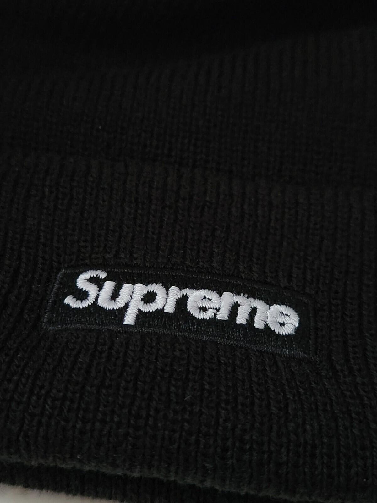 FW14 Supreme New Era Tonal Box Logo Black Beanie Sehr Seltene Mütze Vintage 2014