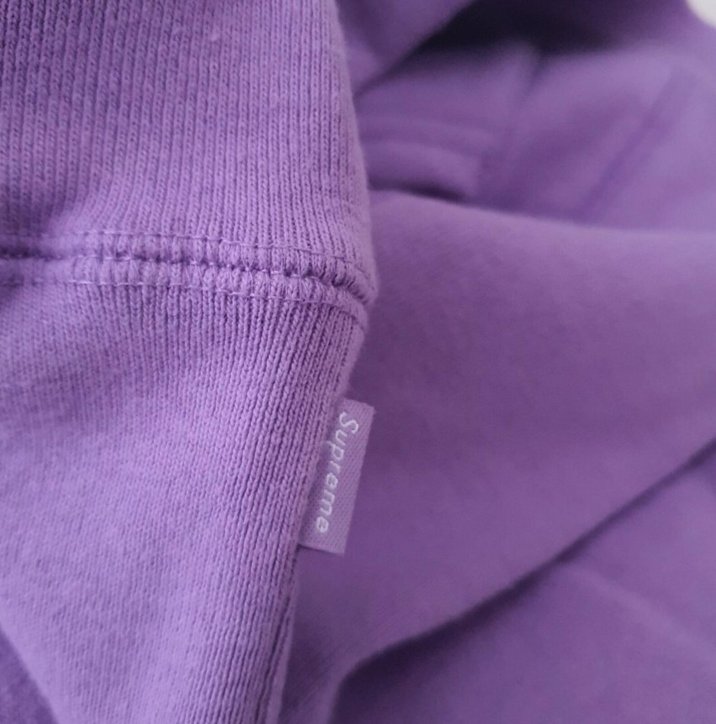 SS18 Supreme Sleeve Embroidery Hooded Sweatshirt Violet Size L