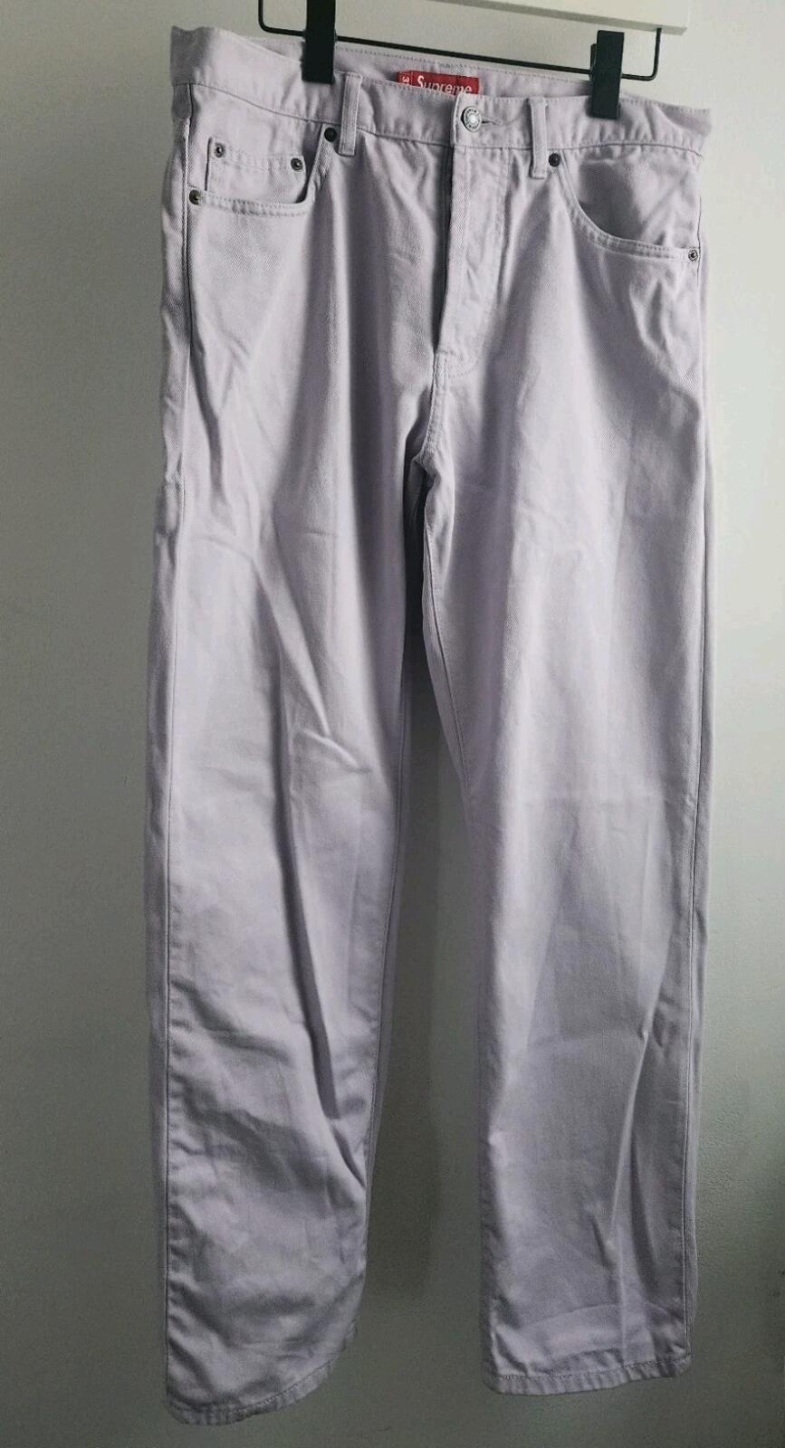 FS22 Supreme Regular Jeans 32 W32 L32 lavendelfarbene Hose Enzymwäsche 13 oz Denim