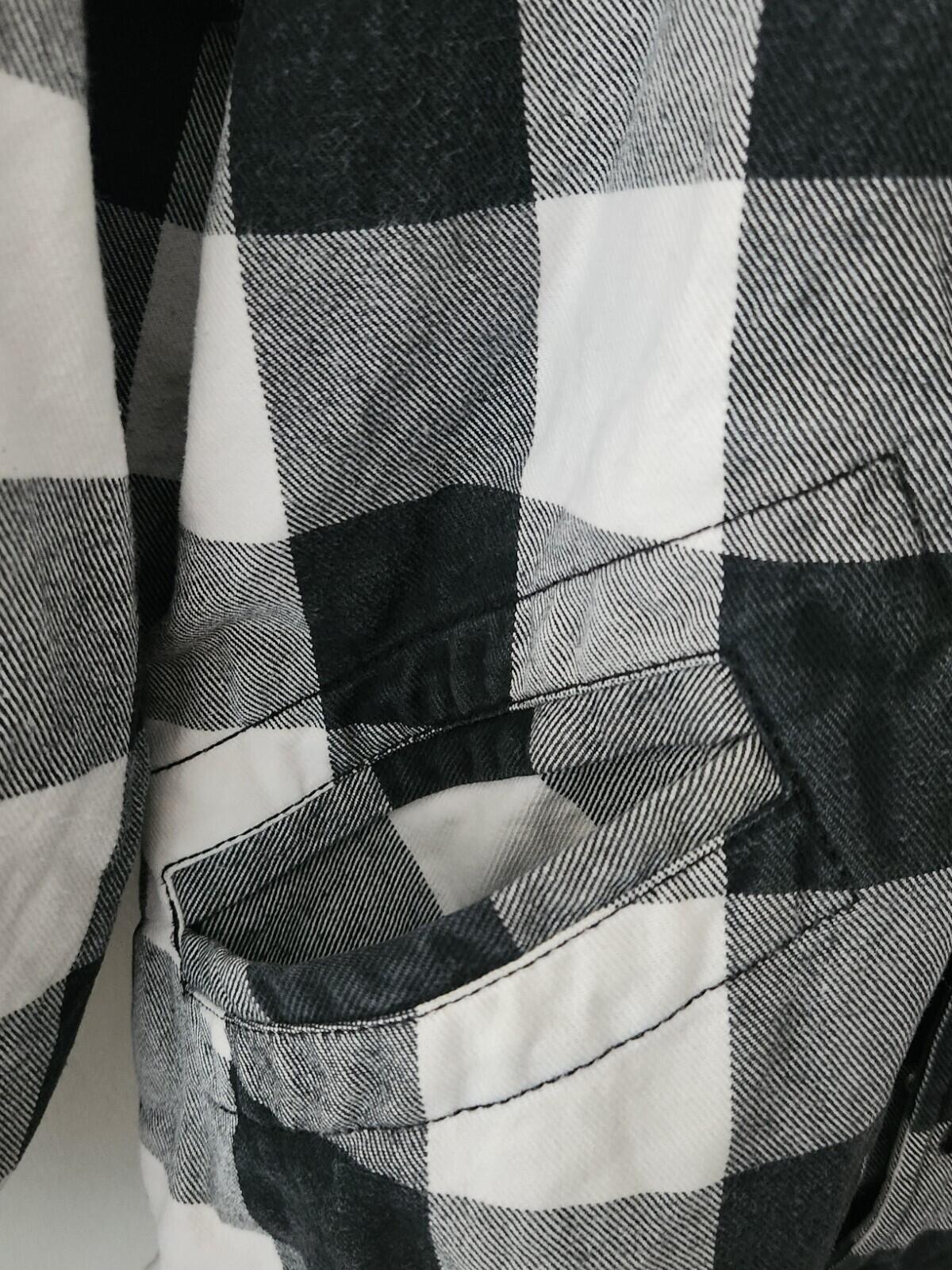 2005 Supreme Plaid Buffalo Jacket Thermal Lining Hooded Shirt Vintage Black M
