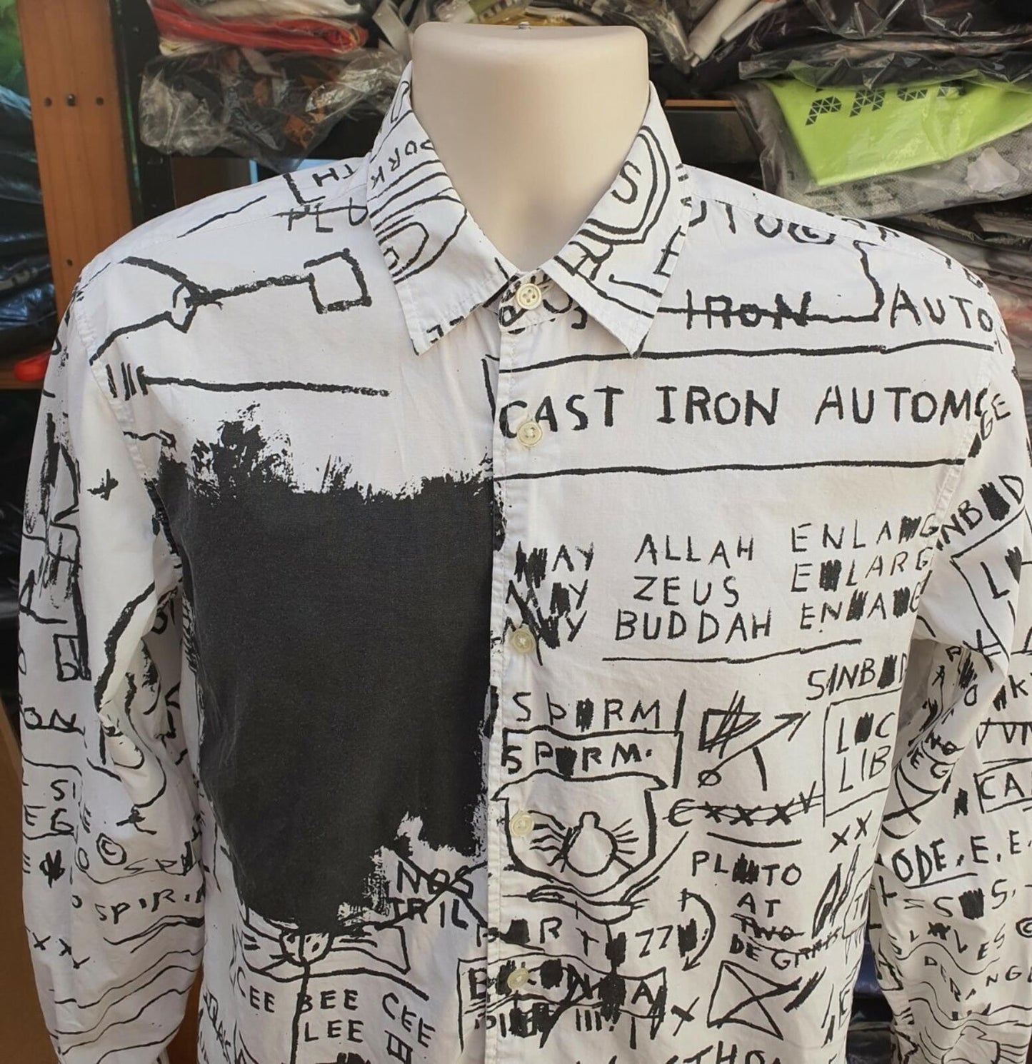 FW13 Supreme x Jean Michel Basquiat Hemd Weiß Größe S